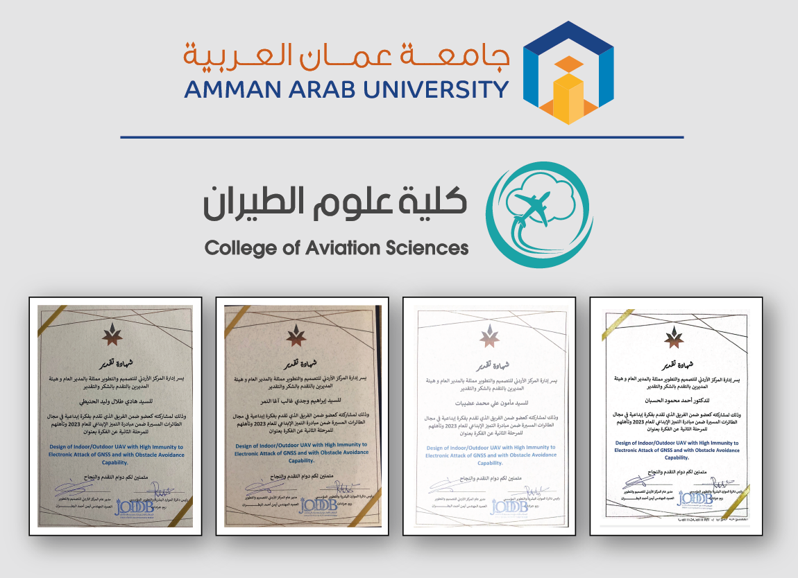 طلبة علوم الطيران في "عمان العربية" يبدعون بتصميم طائرة مسيرة مقاومة للتشويش1