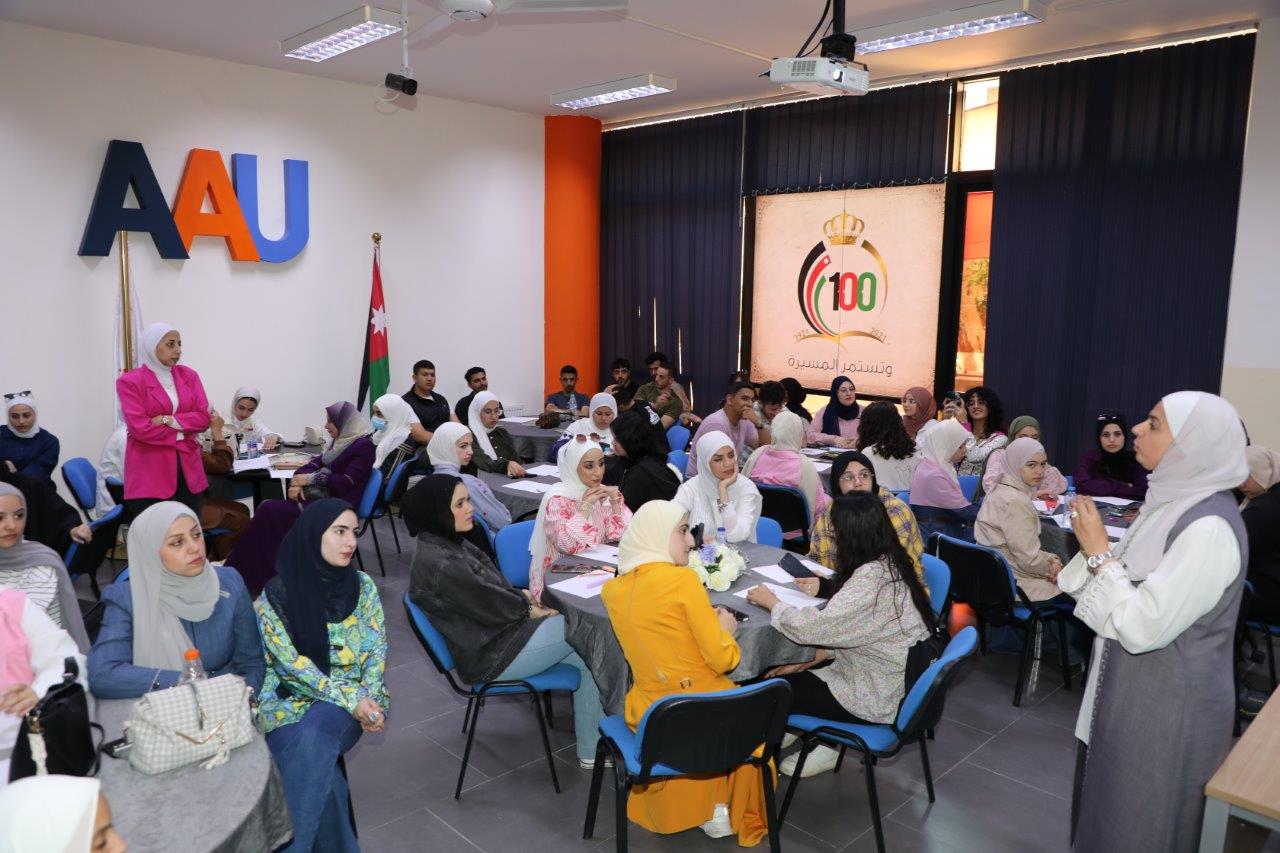 جامعة عمان العربية تنظم ورشة تدريبية بعنوان "العلاج النفسي بالفن" للتوعية بالطرق الصحيحة للتفريغ النفسي8