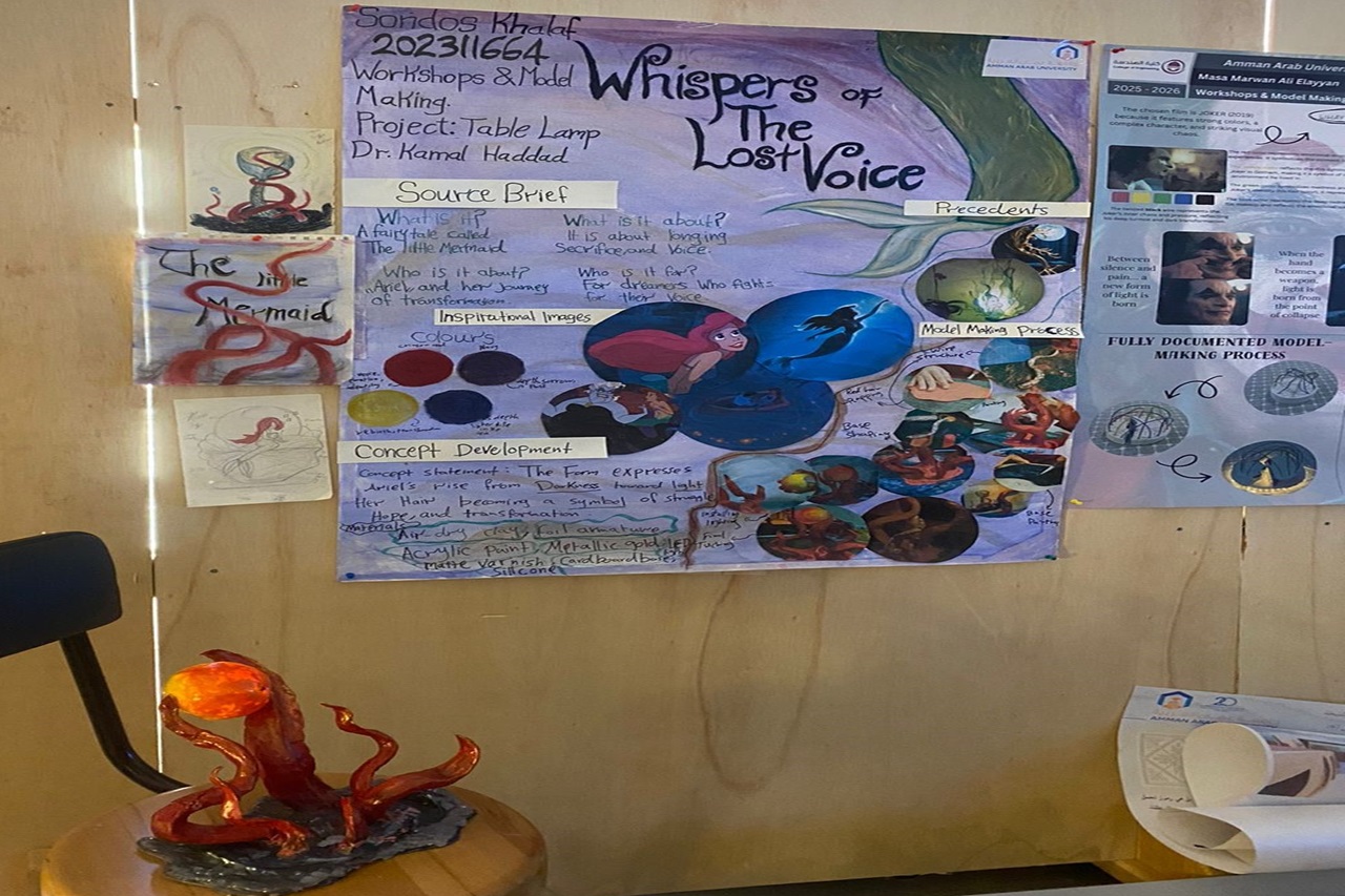 طلبة هندسة "عمان العربية" يبدعون في تصميم مجسّمات إضاءة ضمن مساق "الورش والنماذج المعمارية"3