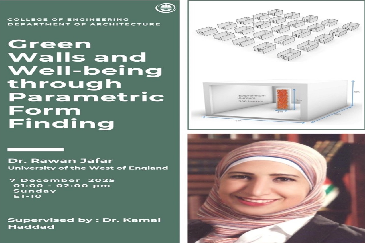 الجدران الخضراء والصحة عبر التصميم البارامتري: محاضرة متخصصة لطلبة العمارة في جامعة عمان العربية1