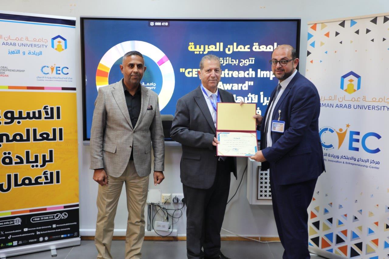 جامعة عمان العربية تكرم المشاركين في فعاليات اسبوع الريادة العالمي 202513