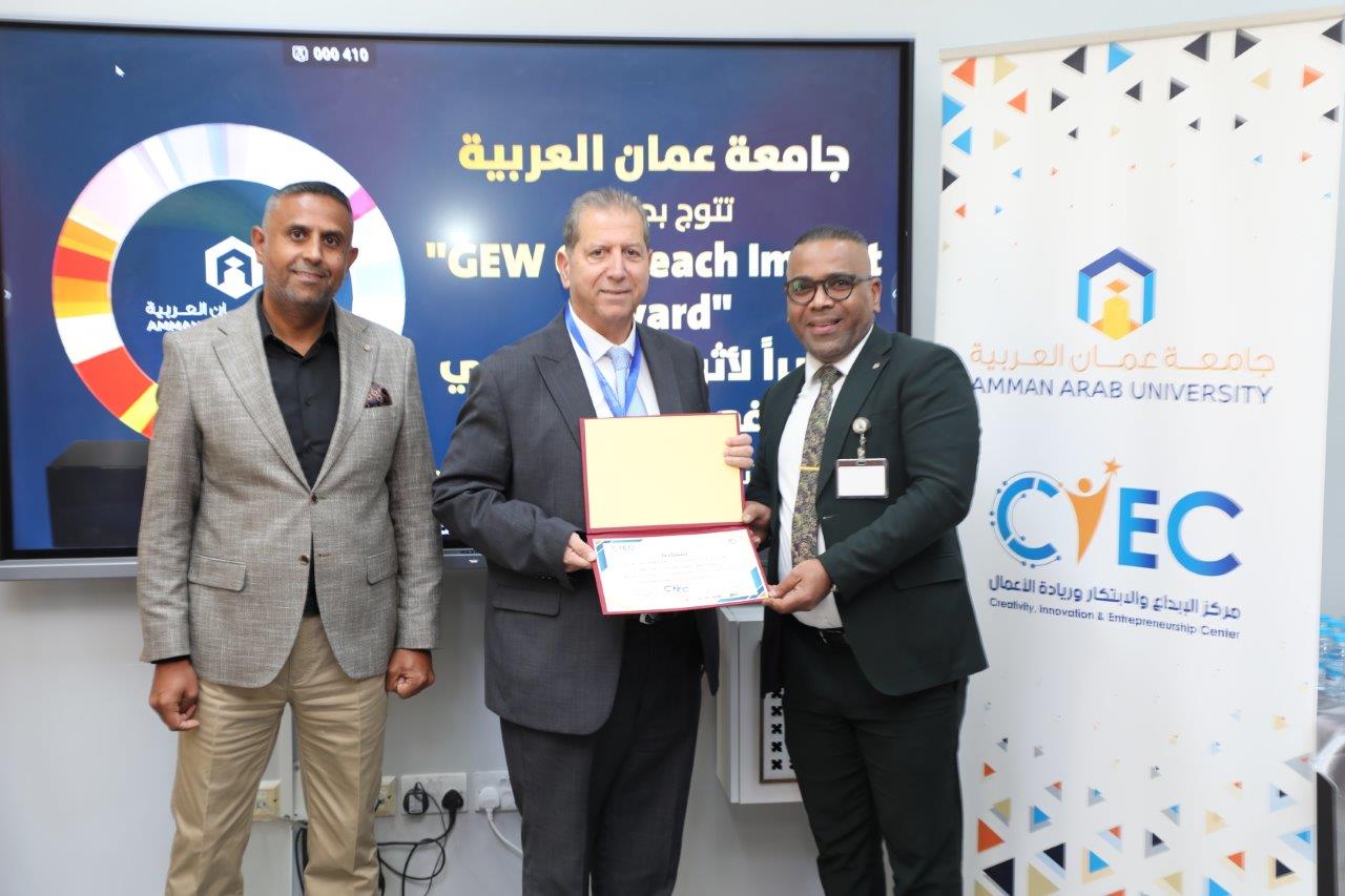 جامعة عمان العربية تكرم المشاركين في فعاليات اسبوع الريادة العالمي 202524