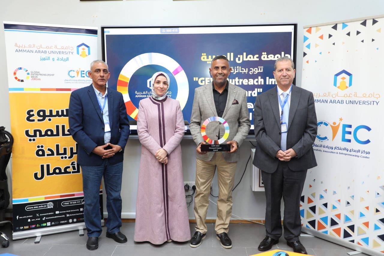 جامعة عمان العربية تكرم المشاركين في فعاليات اسبوع الريادة العالمي 202540