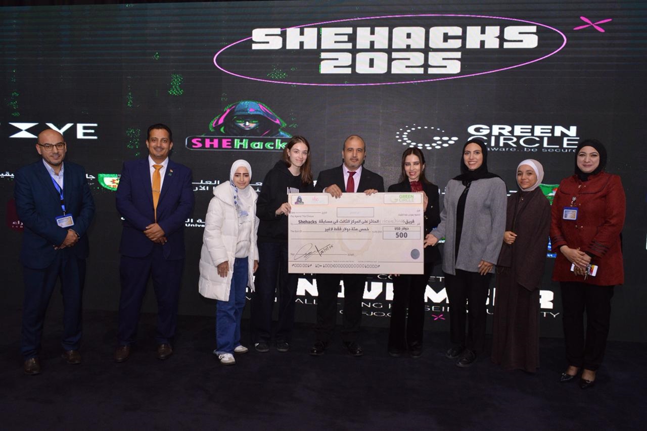 تكنولوجيا المعلومات في "عمان العربية" تتألق للمرة الثانية وتحصد المركز الثالث على مستوى الجامعات الأردنية في مسابقة SHEHACKS V2 20251