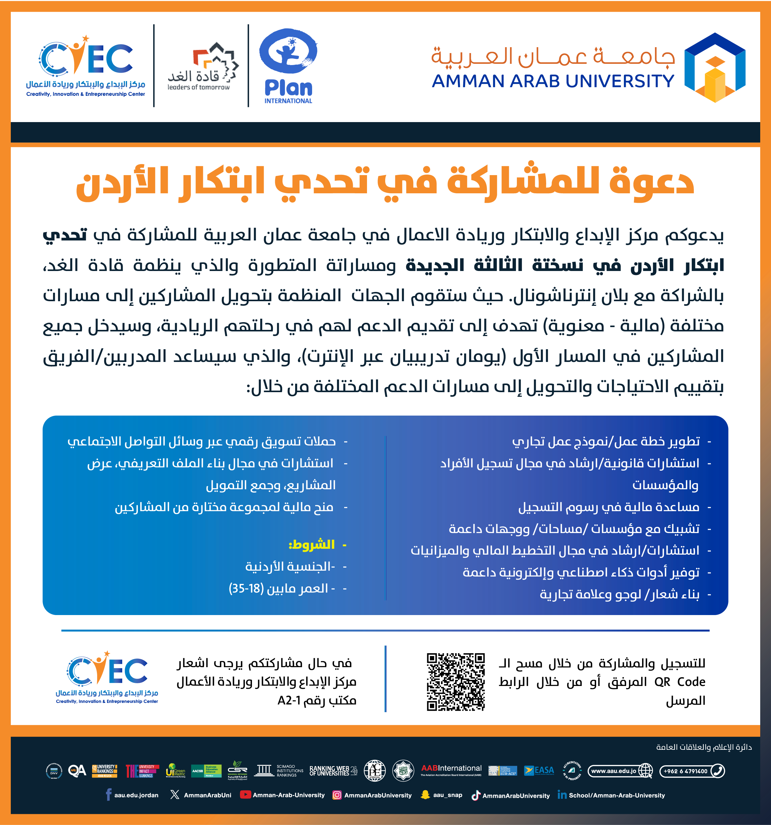 دعوة للمشاركة في تحدي ابتكار الأردن