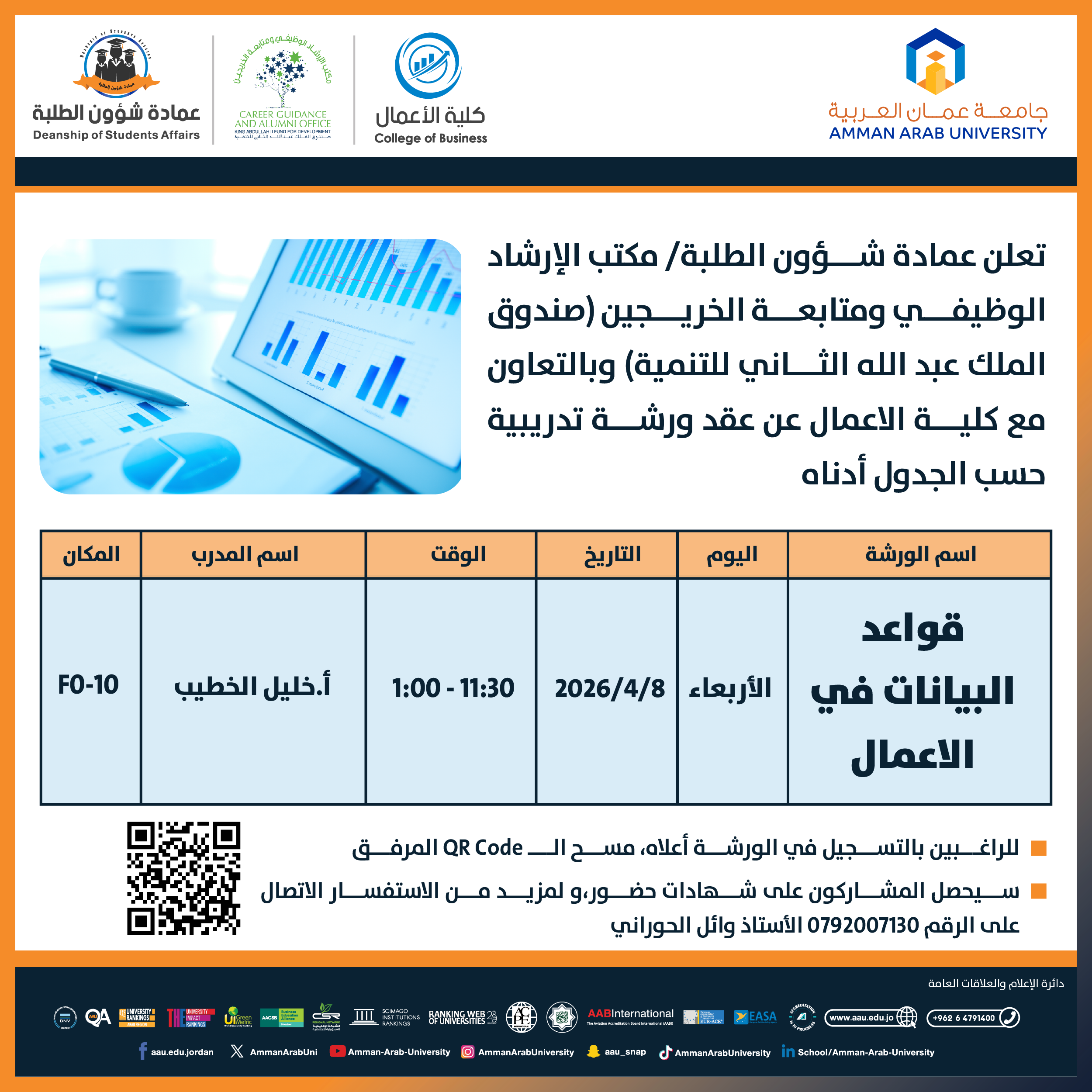 ورشة تدريبية بعنوان قواعد البيانات في الاعمال