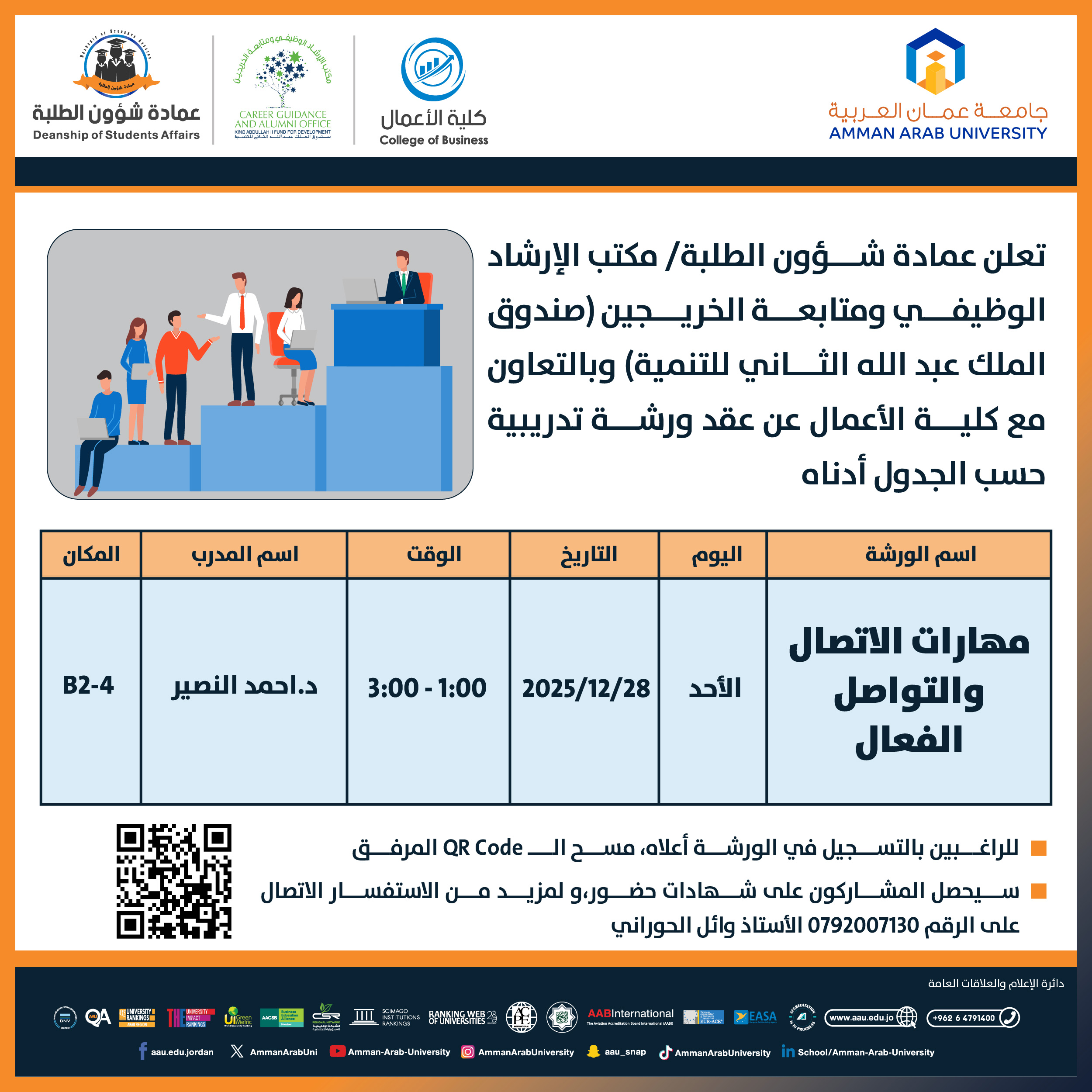 ورشة تدريبية بعنوان مهارات الاتصال والتواصل الفعال