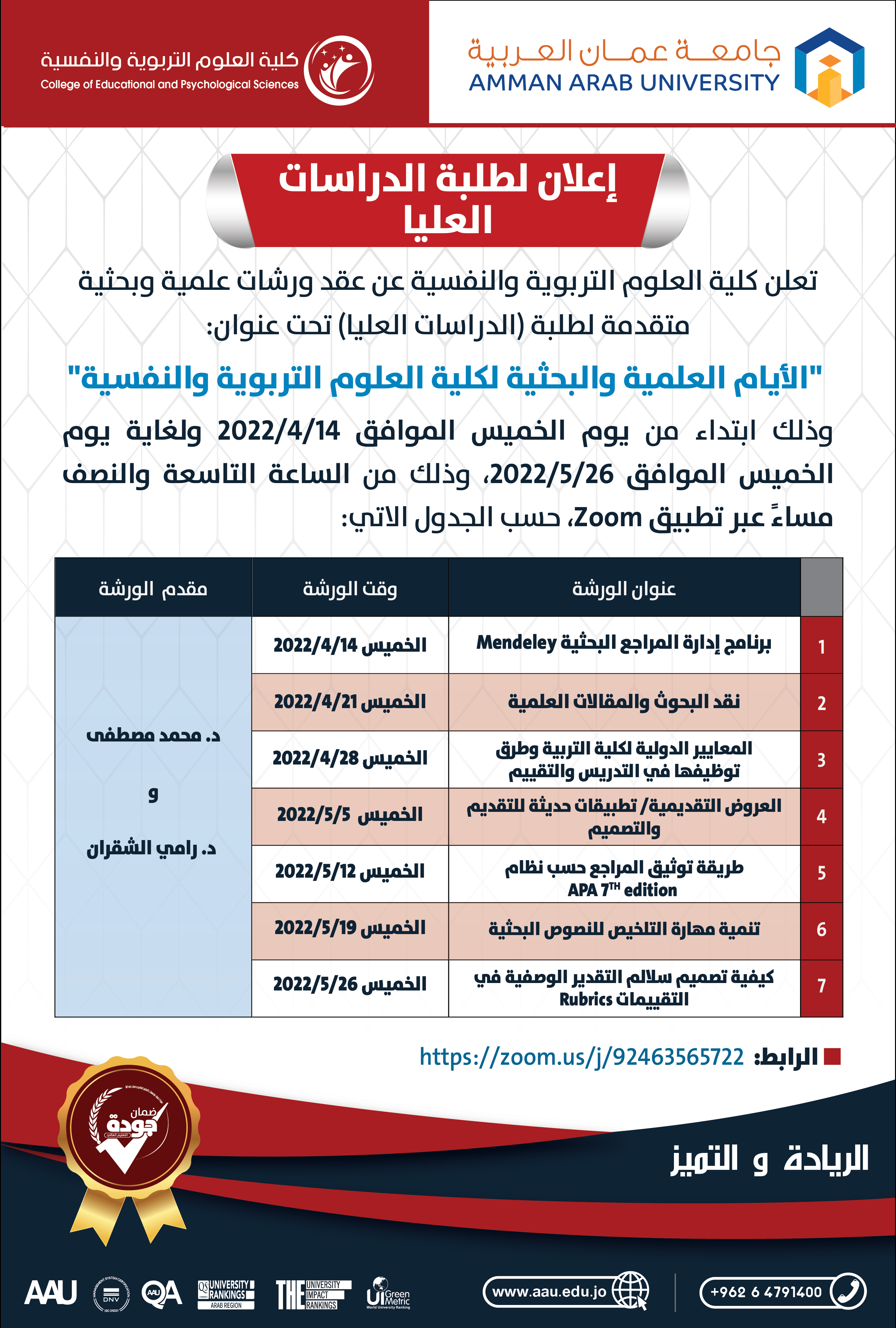 ورشات علمية
