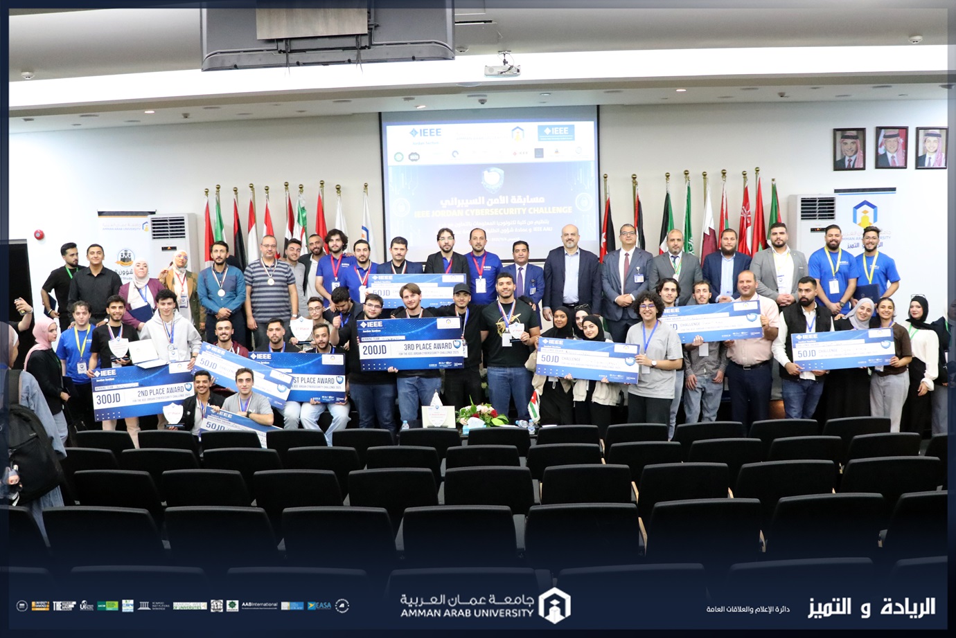 جامعة عمان العربية تختتم التحدي الأردني الأول للأمن السيبراني بمشاركة (25) جامعة و(112) فريقًا