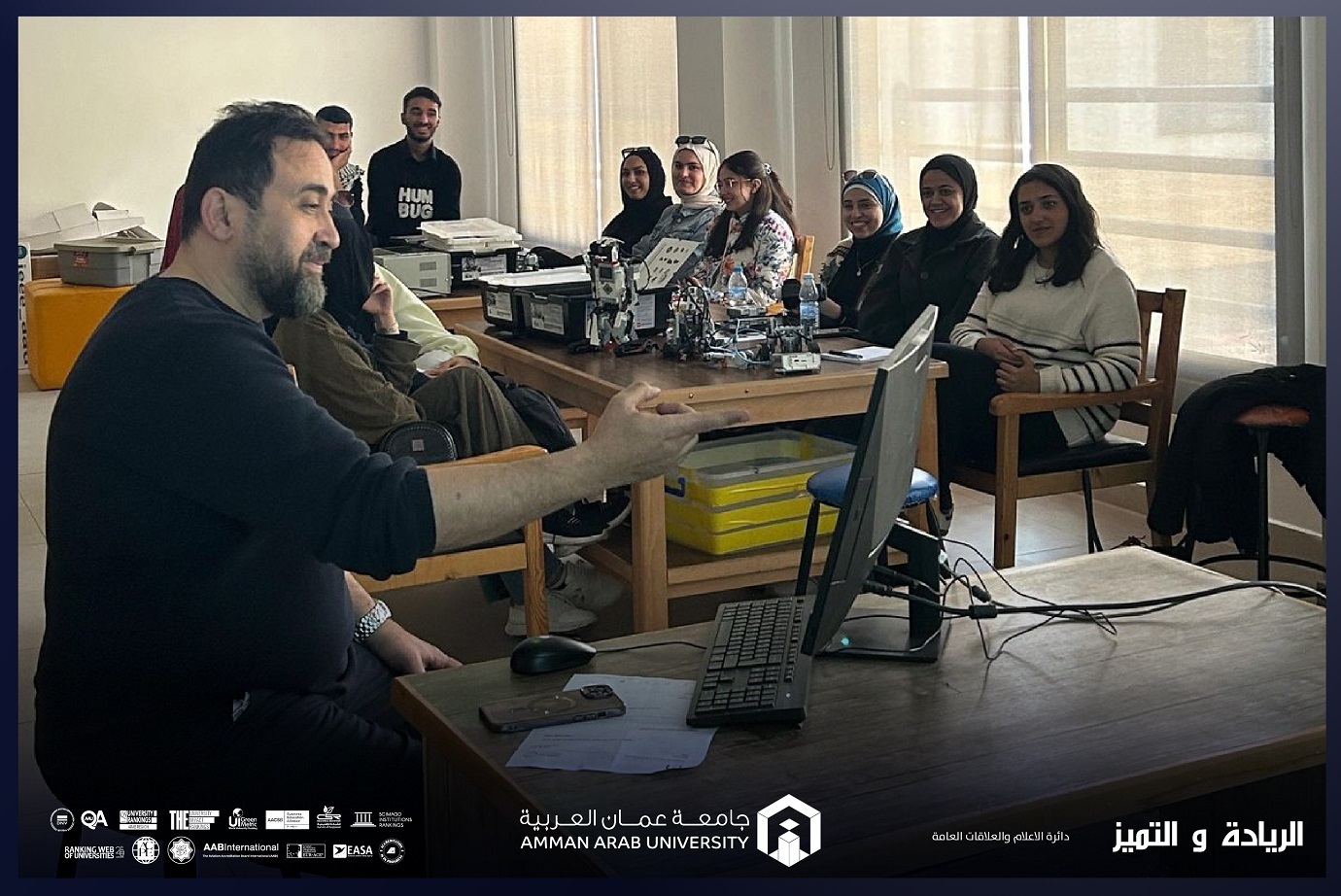 جامعة عمان العربية تعزز مهارات طلبتها في مجال الروبوتات من خلال دورة تدريبية متقدمة