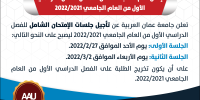 إعلان هام لطلبة الماجستير/ مسار الشامل 