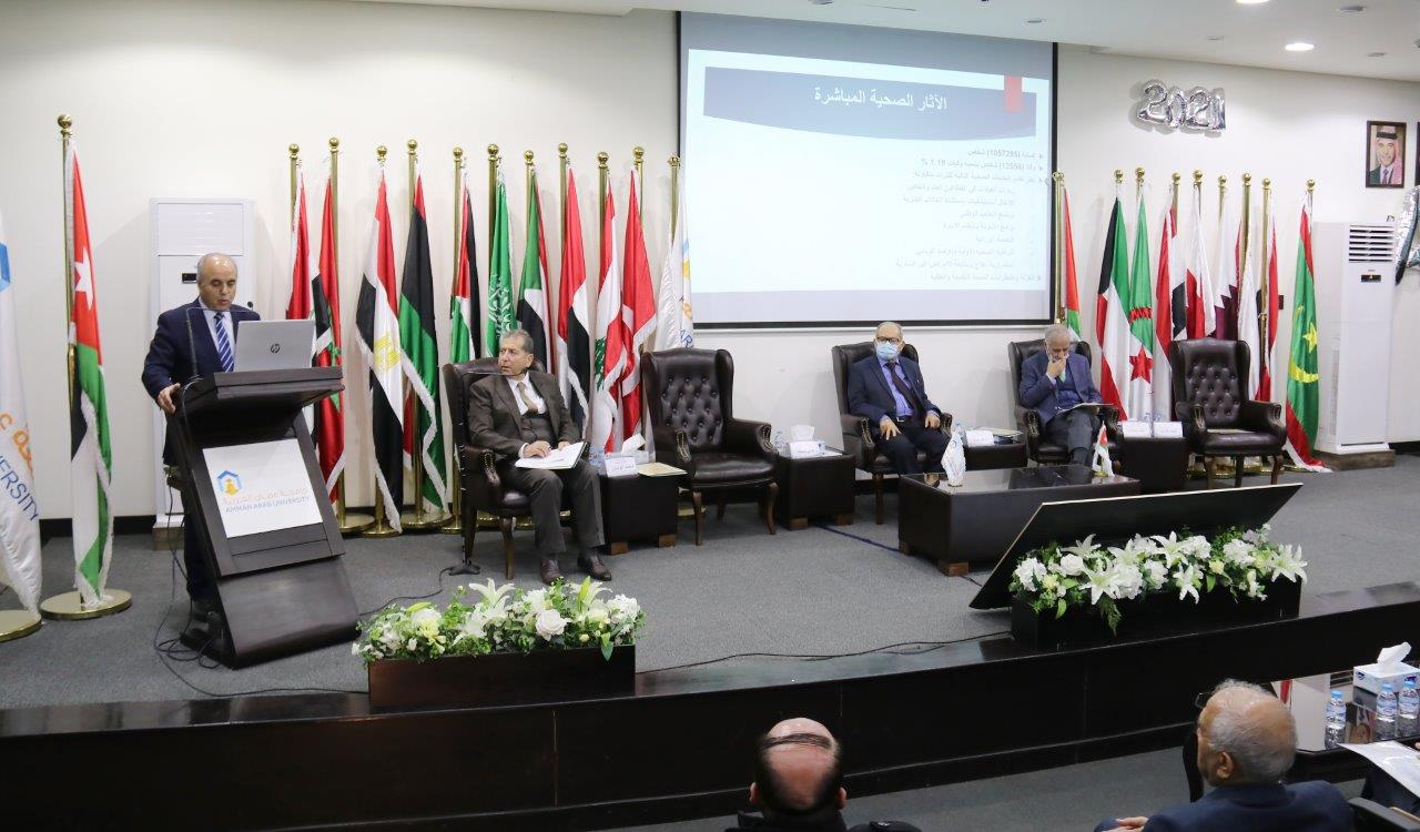 برعاية دولة الدكتور عبد الرؤوف الروابدة  مؤتمر "آثار أزمة كورونا على الأردن" في جامعة عمان العربية 12